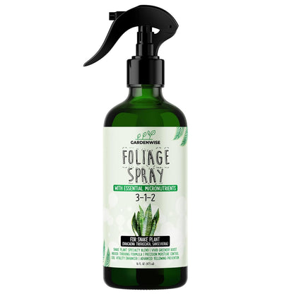 Professional Foliar Plant Spray with Essential Micronutrients 3-1-2 for Snake Plants, Dracaena trifasciata, Sansevieria - Liquid Fertilizer - Plant Food - Plant Shine - Plant Care (16 OZ)