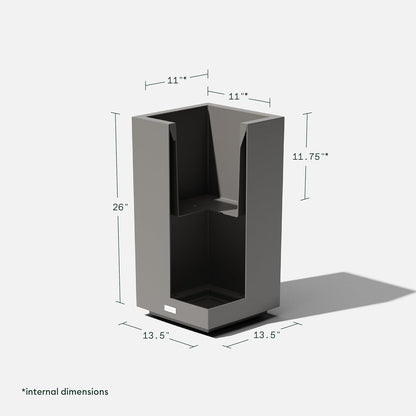 Veradek Block Series Pedestal Planter - Tall Planter for Indoor or Outdoor Front Porch | All-Weather Use with Removable Insert Bucket | Modern Décor for Flowers, Tall Trees, Faux Plants