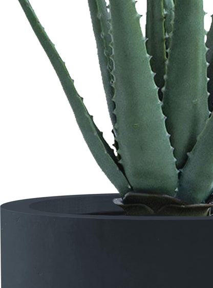 Kante 31.4" and 23.6" H Charcoal Finish Concrete Tall Planters Large Outdoor Indoor Decorative Plant Pots with Drainage Hole and Rubber Plug, Modern Tapered Style for Home and Garden