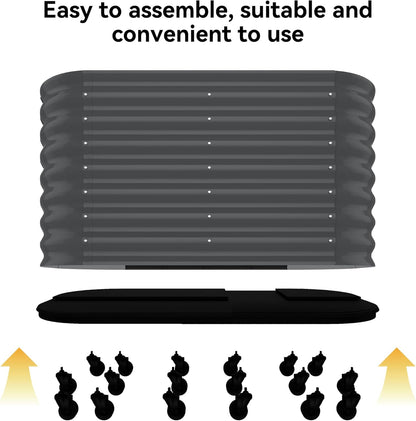 59x24x28in Galvanized Raised Garden Bed with Wheels & Water Reservoir – Durable Outdoor Planter Box, Elevated Raised Beds for Gardening, Portable Garden Box for Indoor/Outdoor Plants, Gray