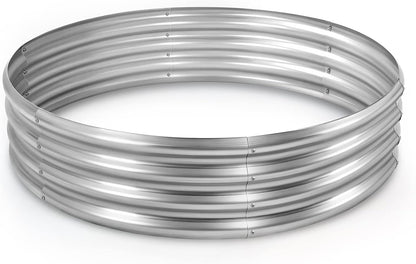 Land Guard Galvanized Raised Garden Bed Kit, Round Large Metal Galvanized Planter Raised Garden Boxes Outdoor…