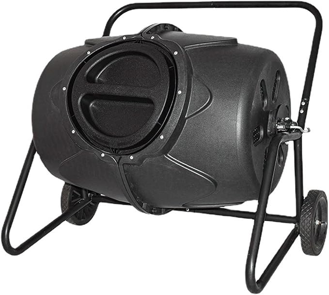 Electric Compost Bin Compost Tumbler Bin with Wheels and Handle, Mobile Heavy Duty Rotating Outdoor Organic Compost Bin Tumbling Mixer Composter for Kitchen Waste & Garden Clippings, Large 190L/50 Gal