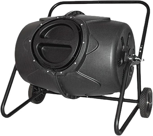 Electric Compost Bin Compost Tumbler Bin with Wheels and Handle, Mobile Heavy Duty Rotating Outdoor Organic Compost Bin Tumbling Mixer Composter for Kitchen Waste & Garden Clippings, Large 190L/50 Gal