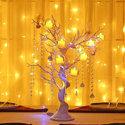 12 Pcs 3.15"/ 8cm Hanging Candle Holder Glass Globes for Candles, Air Plant Holders Terrarium Hanging Tea Lights Candle Holder Home Wedding Party Tree Decoration