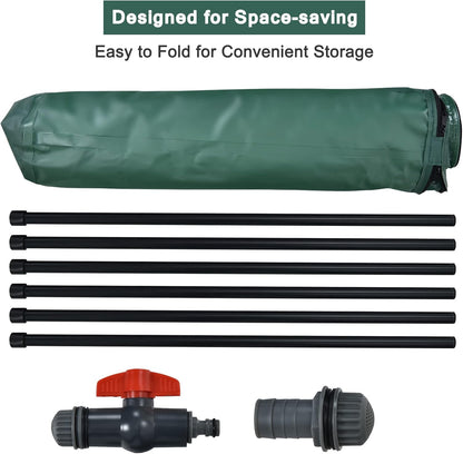 Happygrill 60 Gallon Collapsible Rain Barrel, PVC Rain Water Collection Barrel with Spigot Water Storage Container & Top Mesh, Portable Rain Barrels to Collect Rainwater from Gutter for Garden Lawn