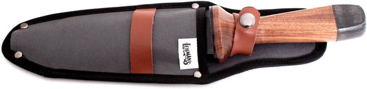 Lehman's Hori Hori Garden Knife, Durable Double Edge, Hardened Steel with Wooden Handle, Hand Weeding and Digging Tool with Sheath