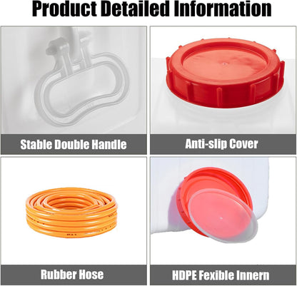 Plastic Water Storage Carrier with Tap 25L/35L/50L/80L/110L/200L Water Tank Dispenser Emergency Water Container for Camping Caravan Hiking Outdoor(Size:13.2Gal/50L)