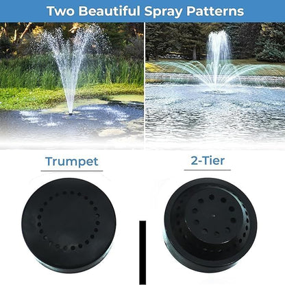 Custom Pro FT 14000 Floating Pond Fountain and Aerator | Complete Kit with 14,000 GPH Pump, 150 Foot Power Cord, 3 Spray Styles and More | 100% US-Based Customer Service and Warranty Support!