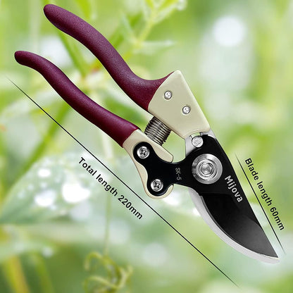 Gardening Scissors, Precision Pruning shears for Branches Shrubs and Vines, High-Carbon SK5 Steel Stays Sharp Longer for Clean Cuts that Promote Plant Health