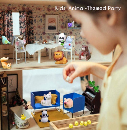 Mini Resin Animals Figures Set 100 Pieces for Miniature Garden Decor - Slime Charm for Craft - Tiny Resin Animal