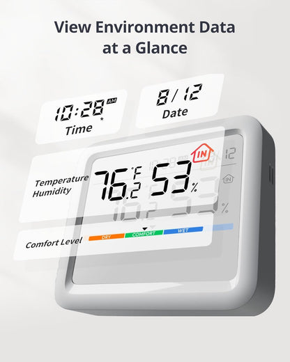 SwitchBot Meter Pro, Digital Hygrometer & Thermometer - Wireless Indoor Temperature & Humidity Monitor with Bluetooth App Control, Real-Time Alerts (1, Meter Pro)