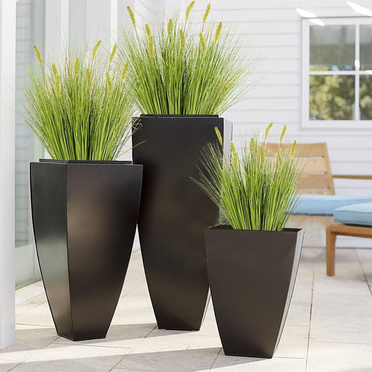 Melorca&Guilla Artificial Plants 6PCS 27“ Fake Tall Onion Grass Faux Plant,Artificial Grass Greenery Shrubs Bushes for Garden Porch Window Box Shop Office Home Décor