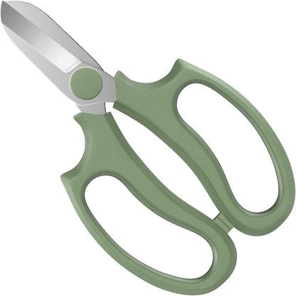 Flower Scissors, Strong Floral Shears, Premium Steel Garden Pruning Shears Floral Fruits Leaf Scissors Hand Pruner Snip Trimming Tool for Gardening Flower Arrangement, Avocado Green