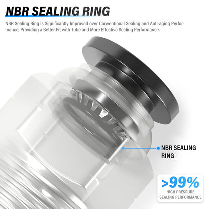 TAILONZ PNEUMATIC Elbow and Straight Combination 5/16 Inch Tube OD x 1/4 Inch NPT Thread Push to Connect Fittings PC-5/16-N2+PL-5/16-N2(Pack of 12)