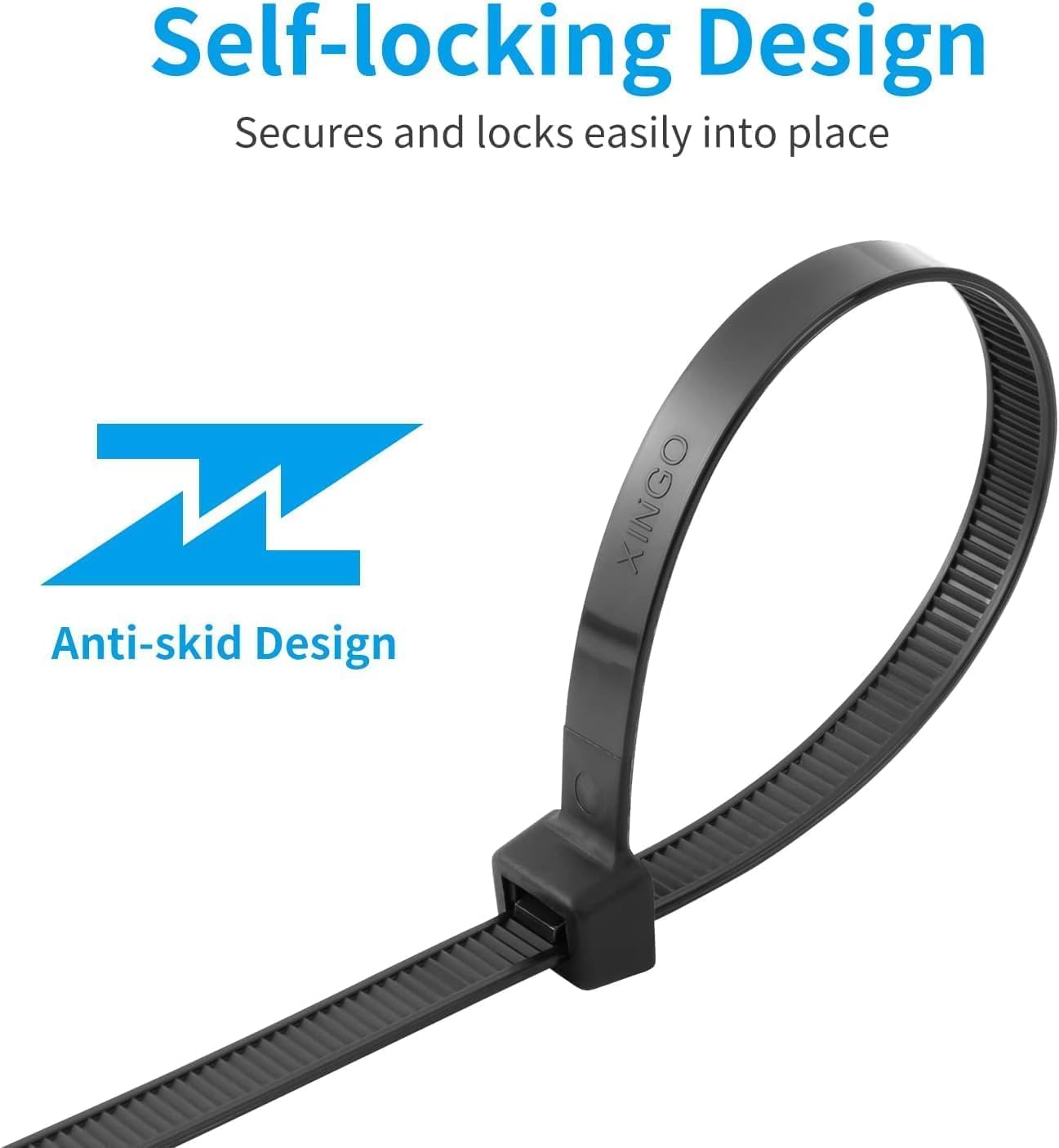 XINGO 10 Inch Green Zip Ties Heavy Duty 100 Pack, 120 LBS Tensile Strength, Premium Nylon Cable Wire Ties, Self-locking Plastic Ties for Indoor and Outdoor Use
