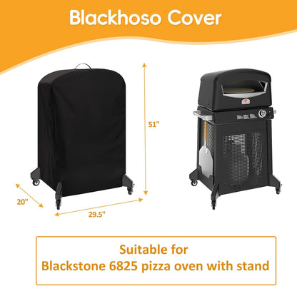 Pizza Oven Cover for Blackstone 6825 6824, 16 inch Outdoor Pizza Oven Accessories, Waterproof Blackstone Pizza Oven Cart Cover w/Top Handle & Windproof Buckles