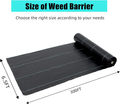 6.5ft X 300ft Weed Barrier Landscape Fabric Heavy Duty, Premium 3.0 oz Ground Cover Weed Block Gardening Mat, Easy Setup & Superior Weed Control, for Erosion Control, Weed Barrier