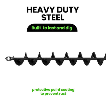 K-Brands Auger Drill Bit for Planting – 2 x 32 Inch -No Squat Garden Spiral Hole and Bulb Planter Tool for Umbrella Holes - Compatible with 3/8 Inch Hex Drive