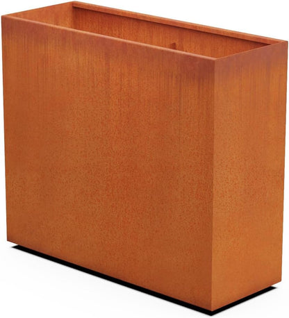 Large Rectangular Planters for Outdoor Plants - 42" Tall Extra Large Outdoor Planters for Privacy Screen | 48x18 Corten Steel Planter Box, Made in USA