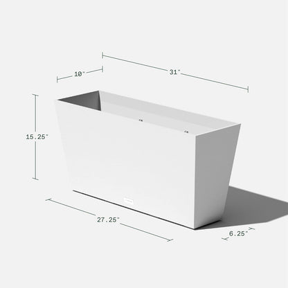 Veradek Pure Series Midori Trough Planter - Large Rectangular Planter for Indoor or Outdoor Deck/Porch | Durable All-Weather Use with Drainage Holes | Modern Decor for Shrubs, Flowers, Small Plants