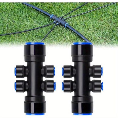 190.2FT Drip Irrigation System Kits Automatic Garden Watering Sprinkler with 1/2 &1/4 inch Tubing Hose Patio Misting Plant Irrigation Water Equipment Quick Connector for Greenhouse Flower Beds Lawn