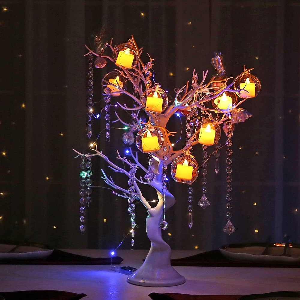 3.15 inches Hanging Tealight Holder Glass Globes Terrarium Wedding Candle Holder Candlestick (18 Pcs/Set) (18pcs)