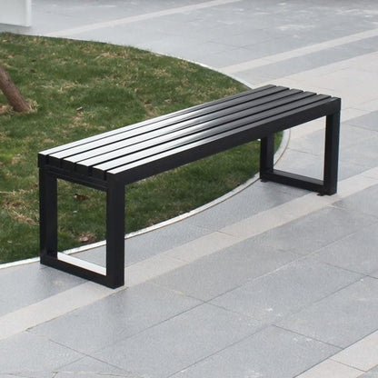 Weatherproof Metal Dining Bench, Outdoor Bench Backless Patio Bench 2-Person Farmhouse Bench Garden Bench for Kitchen, Living Room, Entryway(Black,5.9ft)