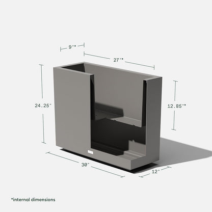 Veradek Block Series Span Plastic Planter - Tall Rectangular Planter for Indoor or Outdoor Patio/Porch | Durable All-Weather with Removable Insert Bucket | Modern Design for Plants, Flowers, Garden