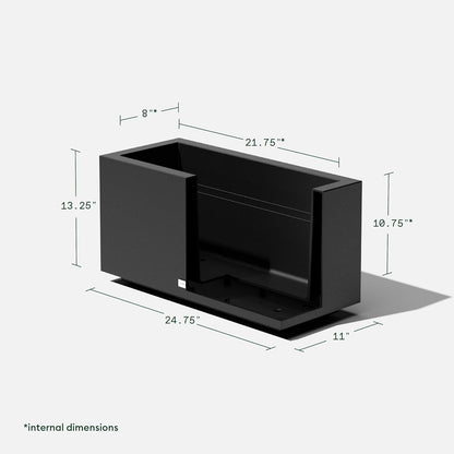 Veradek Block Series Long Box Planter - Large Rectangular Planter for Indoor or Outdoor Patio/Porch | Durable All-Weather Use with Drainage Holes | Modern Décor for Tall Plants, Flowers or Shrubs