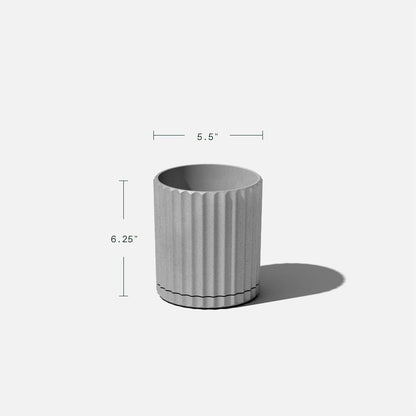 Veradek Demi Series Demi 6" Planter w/Tray - Grey, 2 Pack