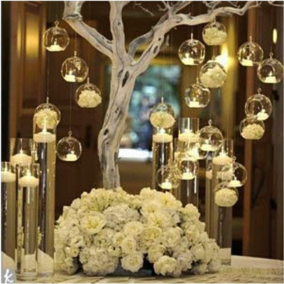 NUPTIO Glass Terrarium Globe Ornaments 12 Pcs 3.15" Diameter Small Terrariums Hanging Tea Light Candle Holders Home Wedding Party Centerpieces