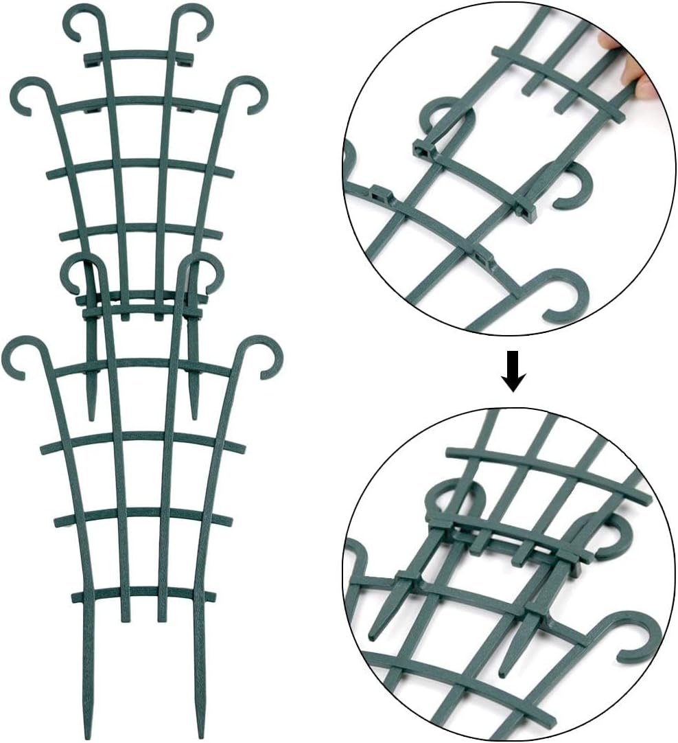Trellis for Potted Plants, Stackable Small Indoor Plant Trellis for Climbing Plants Outdoor for Vine Ivy Hoya Houseplants Flower Plant Support, 4 Pack