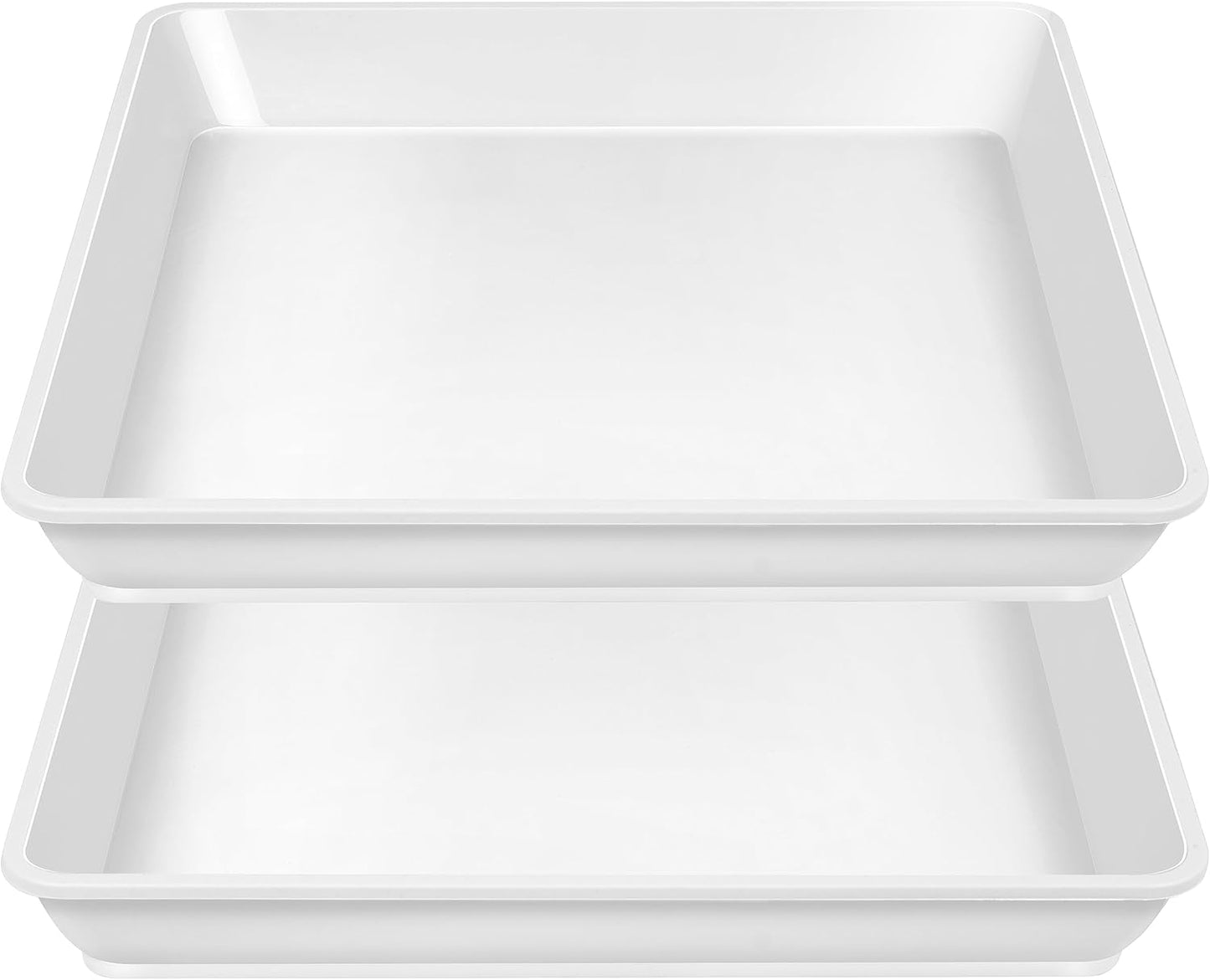 2 Pack Square Plant Saucer 16 Inch, Duty Plastic Plant Saucer, Heavy Duty Plant Pot Saucers, Planters for Indoors and Outdoors Plants，Large Deep Plant Trays for Pots.