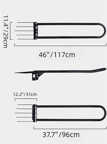Heavy Duty Broadfork, 46“ Steel Long Handle Garden Broad Fork, Composting Aeration Transplanting Tiller Weeder, Loosening Soil & Breaks up Dirt Strengthen 5 Tines