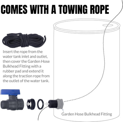 PVC Rain Barrel Spigot Kit 2 Pack 3/4" GHT Garden Diverter Kit With Bulkhead Fitting Garden Hose Faucet Thread Ball Valve for Water Adapter Tanks, Aquariums