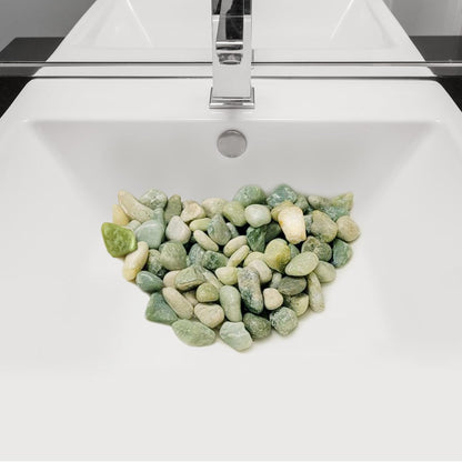 40 lbs Jade River Rocks for Landscaping, 2-3 Inch Large Polished Pebbles. Decorative Green Gravel Stones for Plants, Vases and Garden