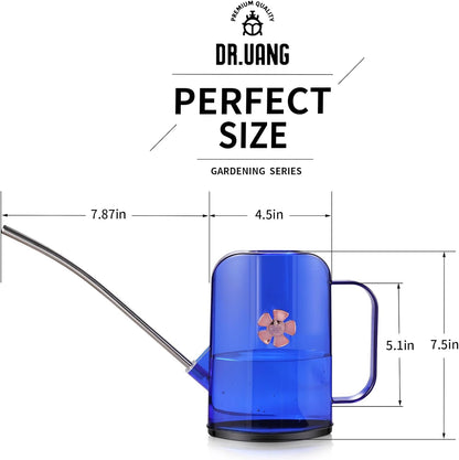 Watering Can Indoor for House Plants Small Watering cans with Long Spout Flower Model Sprinkler Head 1.2L (Blue, 1.2L)