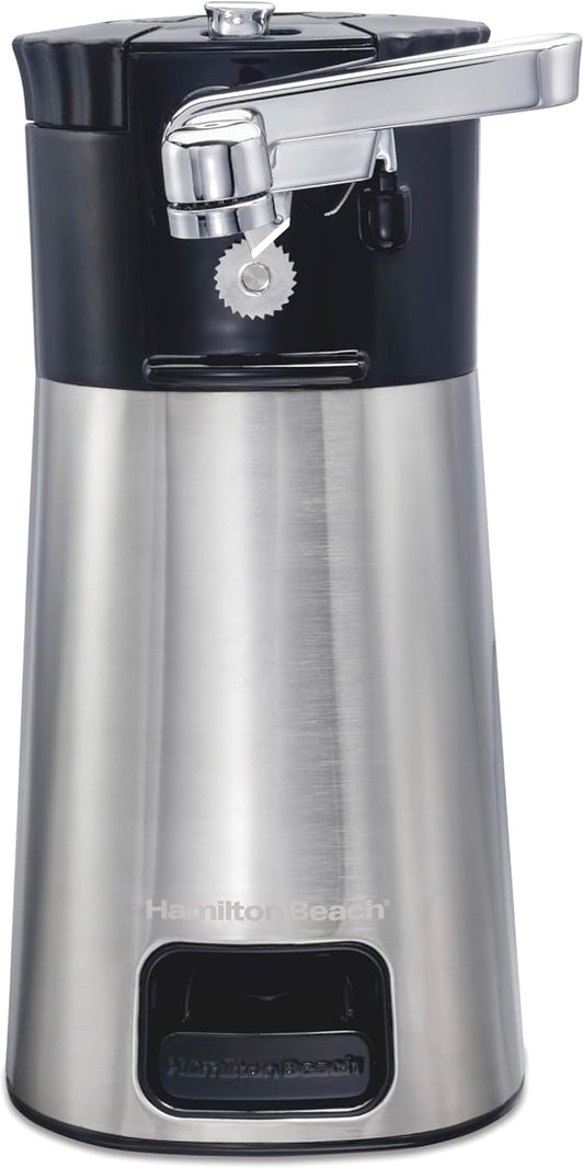 Hamilton Beach OpenStation Electric Automatic Can Opener for Kitchen with Multi Tool and Bottle and Jar Opening Tools, Auto Shutoff, Cord Storage, and Sure Cut Technology, Stainless Steel (76382)