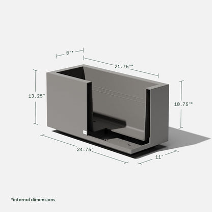 Veradek Block Series Long Box Planter - Large Rectangular Planter for Indoor or Outdoor Patio/Porch | Durable All-Weather Use with Drainage Holes | Modern Décor for Tall Plants, Flowers or Shrubs