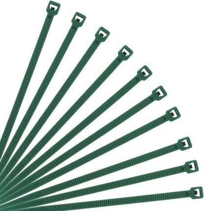 XINGO Cable Zip Ties (500 Pack), 40 Lbs Tensile Strength-Heavy Duty, Self-Locking Nylon Plastic Wire Ties in Assorted Sizes and Colors for indoor and outdoor (10 inch, Dark Green)