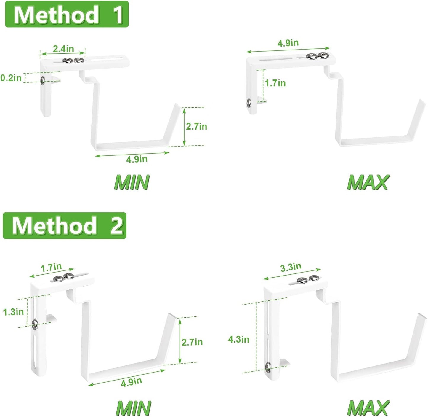 Railing Planter Boxes, Deck Hanging Planters for Railing, 16.9 Inch Railing Hanging Planter, Balcony Planters Railing Hanging, Red and White (WR4)