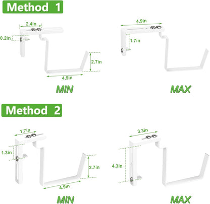 Railing Planter Boxes, Deck Hanging Planters for Railing, 16.9 Inch Railing Hanging Planter, Balcony Planters Railing Hanging, Red and White (WR4)