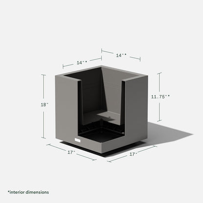 Veradek Block Series Cube Plastic Planter - Large Square Planter for Indoor or Outdoor Patio/Garden | Durable All-Weather Use with Drainage Holes | Modern Décor for Tall Plants, Trees, Flowers