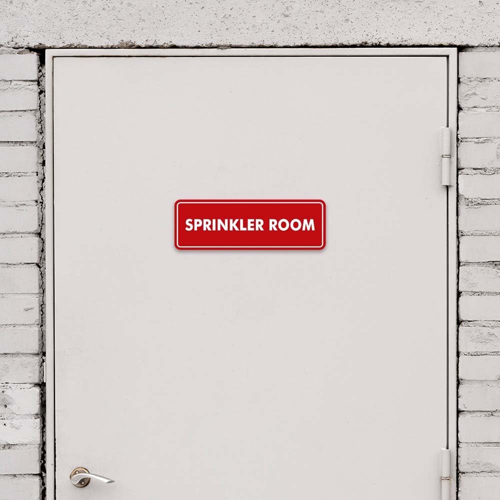 Signs ByLITA Standard Sprinkler Room Sign (Black/Gold) - Small 2 Pack