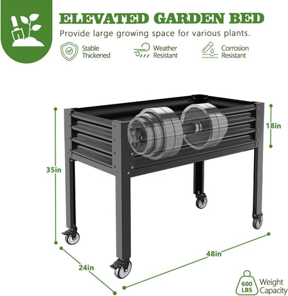 A ANLEOLIFE 22-Pack Deep Root Galvanized Raised Garden Beds Outdoor for Planting Vegetables Flowers Herb, Quartz Grey