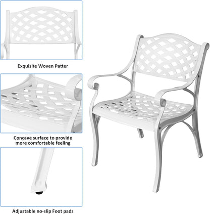 5 Piece Patio Dining Set, All-Weather Metal Outdoor Table and Chairs Set of 4, Cast Aluminum Patio Furniture Set for Patio, Garden, Backyard, Balcony