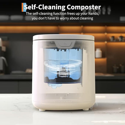 3.5L Fully Automatic Kitchen Compost Bin,Indoor Electric Food Waste Recycler with One-Click Cleaning & LED Display,Fast Fermentation to Organic Fertilizer,Eco-Friendly Countertop Composter