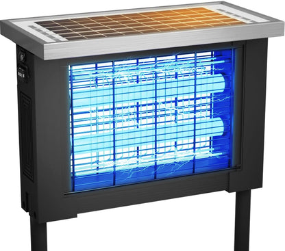 Solar Bug Zapper Outdoor Mosquitos Zapper Solar Powered Bug Zapper Camping Fly Control for 2000 sq.ft Waterproof Fly Killer Solar Mosquito Zapper for Lawn and Back Yard (10FT Extension Cord)