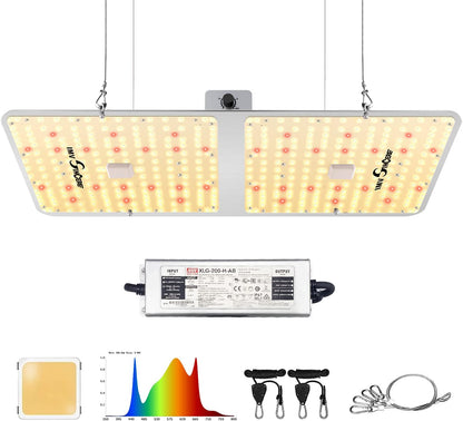 IMVSINCERE LED Grow Lights, BC200W Full-Spectrum LED Grow Light with Samsung Diodes Dimmable