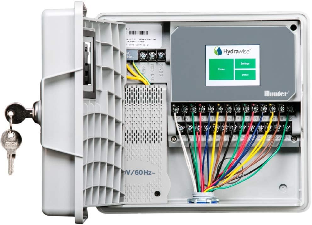 Hunter Hydrawise Pro-HC 24-Station WiFi Smart Sprinkler Controller, Outdoor Irrigation Timer, Weather-Based Watering System, Flow Sensor Ready